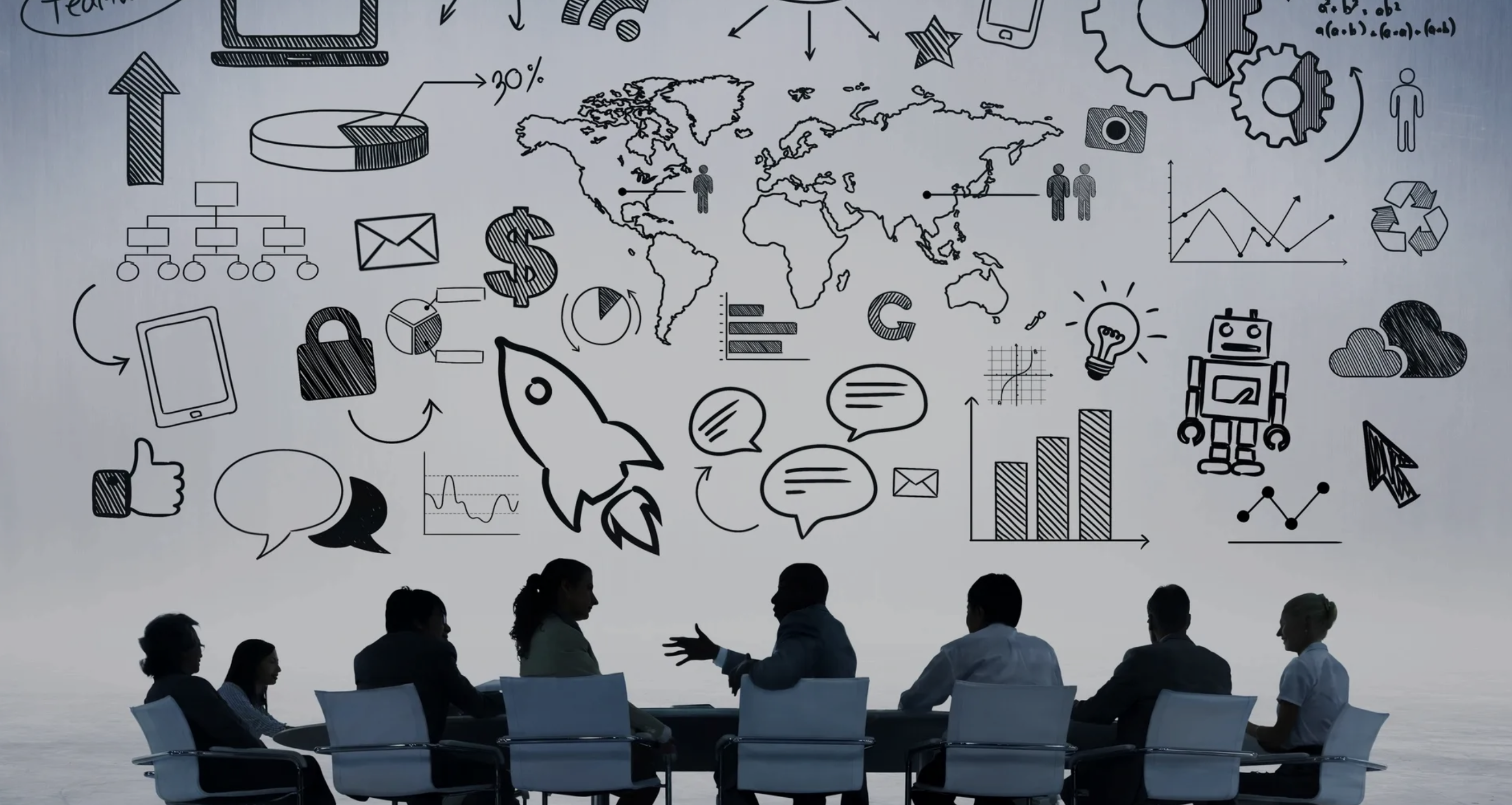 Business technology company team providing website, software, and IT services